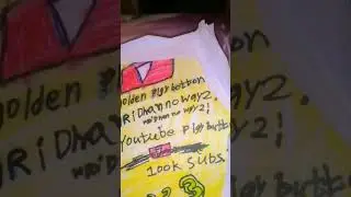 paper playbutton golden version 100k subs not real play button