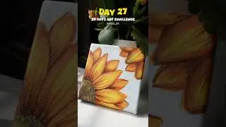 Day - 27 🌻 easy sunflower #painting #canvaspainting #30dayschallenge #acrylicpainting #paintingstyle