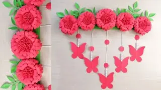 Quick and Easy Paper Flower Wall decor craft idea - Paper Butterfly Wall Hanging Decoration