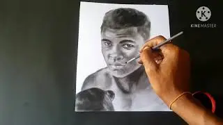 MUHAMMAD ALI TRIBUTE DRAWING DEMO video step by step|timelapse edition.