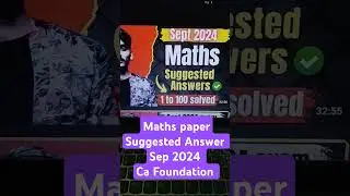 Ca Foundation maths solution September 2024 exam suggested answer keys #cafoundation