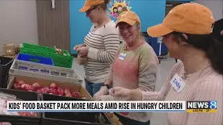 Kids' Food Basket volunteers pack more meals amid rise in hungry children
