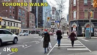 Downtown Toronto Walk Down Bay Street on January 18, 2021