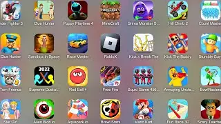 Bowmasters,Stumble Guys,StickWar Legacy,Scary Teacher,Spider Fighter 3,Free Fire,Poppy Playtime 4...