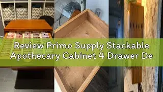 Review Primo Supply Stackable Apothecary Cabinet 4 Drawer Desk Organizer - Vintage Library Card Cata
