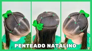 Penteado infantil fácil para o Natal 🎄 