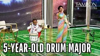 5-year-old drum major Keith Jacobs turns the studio into a football field for a stunning show!
