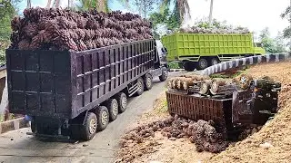 DITANJAKAN OLENG Dump Truk Trailer Hino 500 Truk MENOLAK TUA Muatan Overload Laka Lintas Rc Handmade