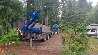 45 Container cabin load. Side-loading Hammar trailer.