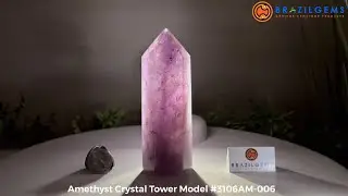 Model # 3106AM-006 Polished Amethyst Crystal Tower by BrazilGems.com 🏷 FOR SALE🛍🛒Shop Now