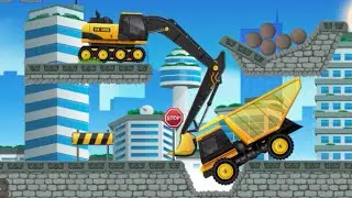 HeyKids | Excavator, Bulldozer & Other Trucks for children | JackJackPlays | nursery rhymes games