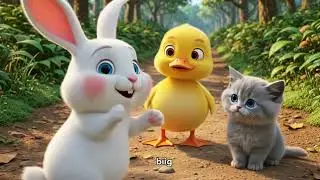 Rabbit, duck and Cat Jungle Fun cartoon story 
