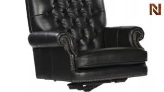Hekman Executive Tilt Swivel Tufted Office Chair - Black 7-9253B