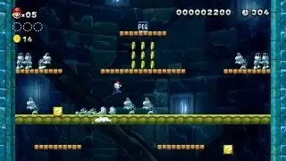 New Super Mario Bros. U - Frosted Glacier-TOWER - Hit the POW Block for multiple 1-Ups (Wii U)