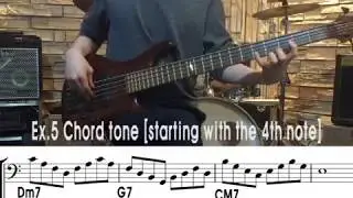 Fusion Bass Line 300 Part.3 Jazz II V for Bass [Ex.5 II V Chord tone(starting with the 4th note)]