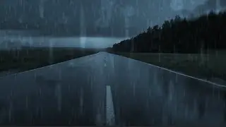 6 Hours of Rain on an Empty Road | Dark Ambient for Focus & Sleep