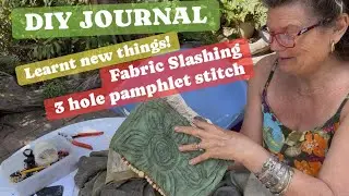 Another DIY JOURNAL. Learned new things! Fabric slashing + the 3 hole pamphlet stitch! Love it! 