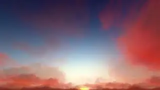 Red emotional sunset or sunrise looping footage  ( CGI 4k Stock Footage )