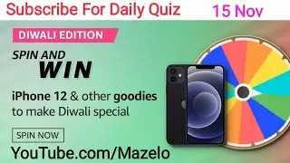 Amazon Diwali Edition Spin And Win Quiz Answers Today | 15 November 2020 | Win OnePlus TV
