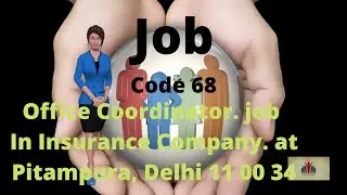 Office Coordinator. In Insurance Company. at Pitampura, Delhi 11 00 34