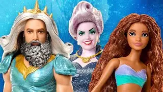 The Little Mermaid: Ariel, Ursula and King Triton doll set - Mattel - Review & Unboxing