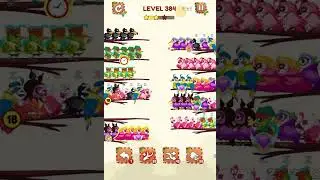Bird Sort 2 color puzzle level 384 solution #games #gameplay #puzzle #androidgames 