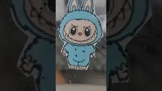 Blue Labubu 🔵💦🫧😼Nanotape Water Balloon #labubu #labubuart #labubuviral #labubudiy#nanotape#diy #asmr
