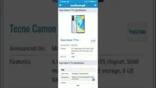 Tecno Camon 17 Pro Specs