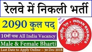 Railway Jobs 2018-19 for 10th Pass or ITI or Girls @ rrcjaipur.in