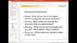 Physician Engagement: Ideas to Engage Physician Champions in Quality Improvement Projects