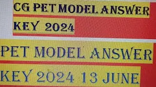 Cg PET Entrance Exam 2024 model answer key#cgpet2024modelanswer Cg pet 2024 physics model answer key