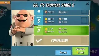 Attack on DR.T'S TROPICAL STAGE 2#tankattack #boombeach