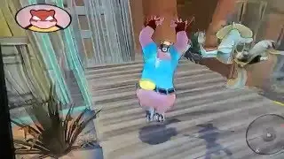 Sly Cooper Thieves in Time Glitch: Coyote Guard frozen in mid air