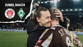 Jubel nach dem Sieg gegen den SV Werder Bremen