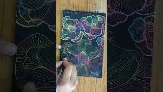 Beautiful Flowers Drawing Making On Magical Notebook ।। Scratch Book Art ।। #anusart #scratchart