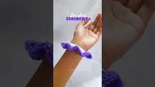 ✨Purple & White Crochet Scrunchie 💕| Aesthetic Transition | Easy Handmade Hair Accessory 💜