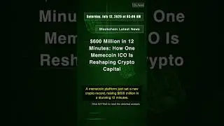 🧐👉 $600 Million in 12 Minutes: How One Memecoin ICO Is Reshaping Crypto Capital #QixNewsCrypto