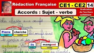 Accords sujet verbe ce1 ce2 : Rédaction sur Pâques en français # 14