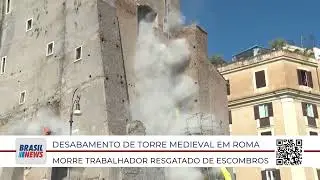 Medieval tower collapse in Rome kills worker rescued from rubble.