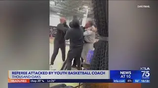 Youth basketball coach shown on camera attacking referee
