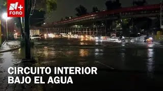 Motos y autos quedan varados por inundaci&oacute;n en Circuito Interior y Ocean&iacute;a, CDMX - Las Noticias
