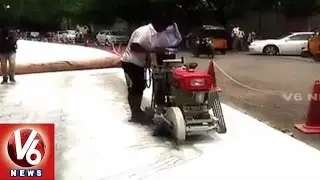 GHMC Officials Action Plans To Repair Damaged Roads In City | Hyderabad | V6 News