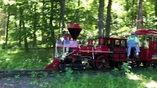 The Essex County Turtle Back Zoo Railroad's Red Train at Turnaround Hill