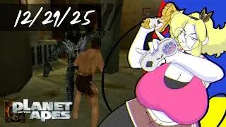 [Planet of the Apes] diaper wearing man disciplines apes with his fists
