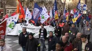 European railworkers protest in Paris