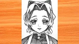 How to draw koucho Shinubo from demon slayer | koucho Shinubo drawing | Easy anime drawing |