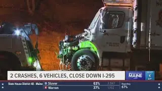 Police respond to two multi-vehicle crashes on I-295 in Brunswick