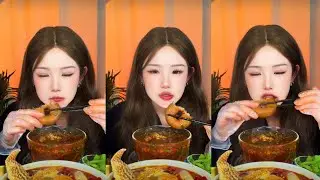 SPICY ASMR MUKBANG | Eating Braised Pork Skin & Chili Oil Noodles (Extreme Slurp Sounds)