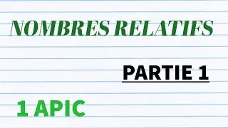 LES NOMBRES RELATIFS/ 1APIC / PARTIE 1