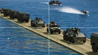 Ukraine Attacks Russian Convoy Just Crossing Pontoon Bridge at Frozen Sea by Missiles